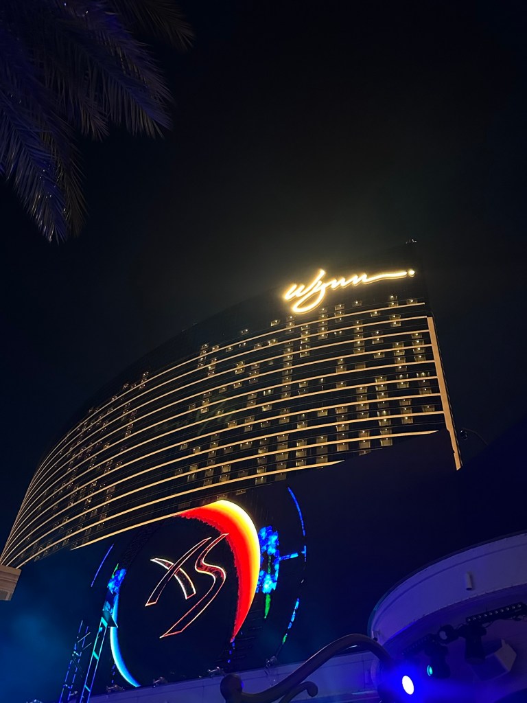 Wynn Las Vegas hotel and casino illuminated on the Las Vegas Strip
