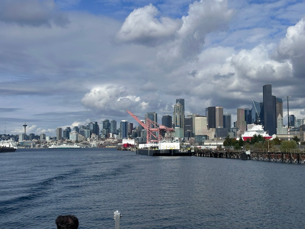 Seattle skyline with Space Needle and waterfront view from Elliott Bay